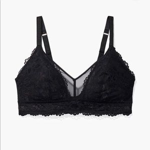 SAVAGEXFENTY NWOT OLIVE GREEN FLORAL LACE & MESH BRALETTE